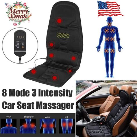Car Heated Back Seat Cushion Massage Relief Chair Pad Lumbar Massager