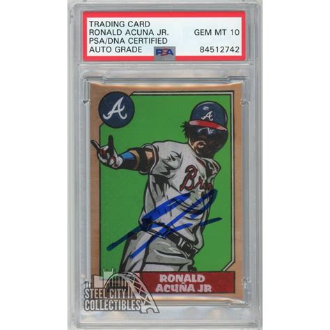 Ronald Acuna Jr 2021 Topps Project 70 Autographed Card 56 Psadna 10