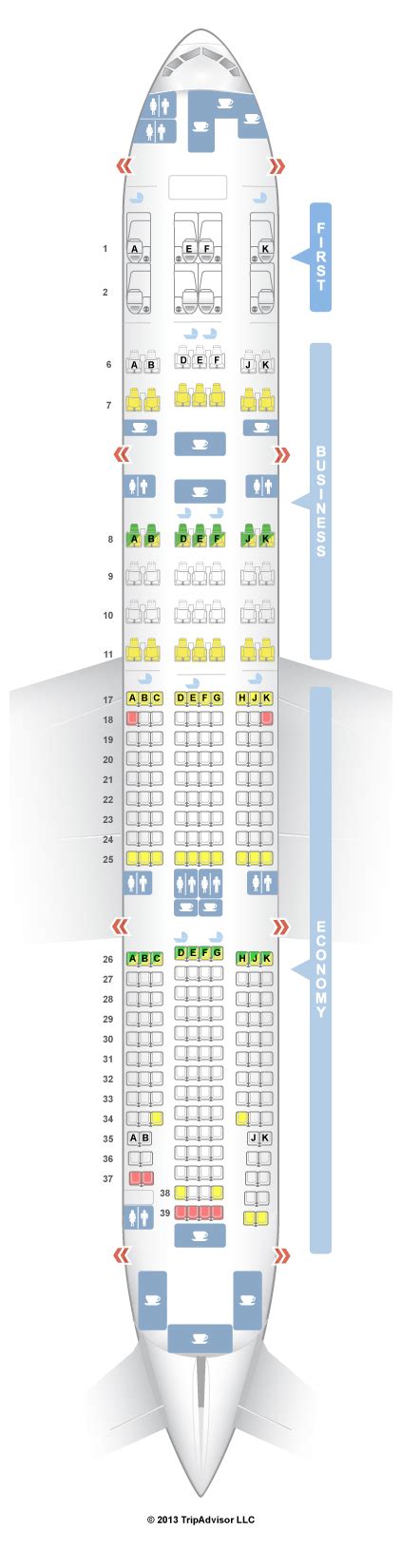 Emirates Boeing Er Business Class Seat Map Seatguru Seat Map