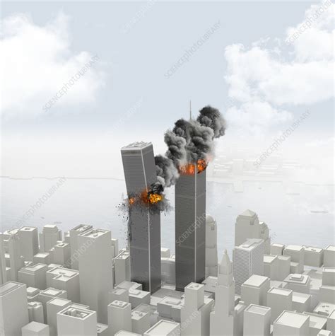 Twin Towers Collapse After September 11 Attack Illustration Stock