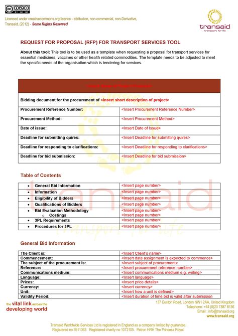 Request For Proposal RFP Template