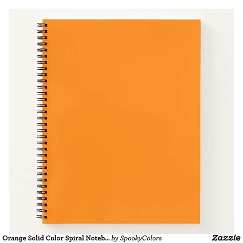 Orange Solid Color Spiral Notebook Cute Spiral Notebooks