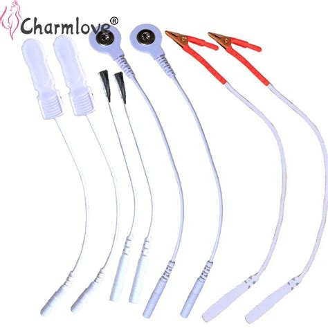 New 8pcs Shock Therapy Electro Sex Kit 4 Kind Lead Wires Adult Electric