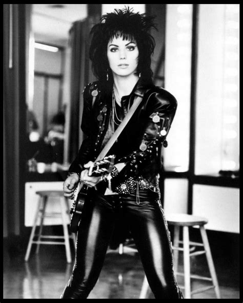 Joan Jett Rock And Roll Musician Smoky Eye Black Top Inside A Leather Jacket Which Is