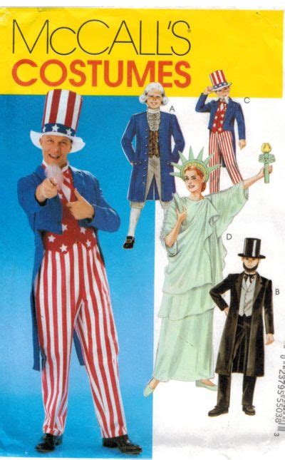 Mccalls Pattern 6143 Patriotic Costumes Uncle Sam Statue Of Liberty