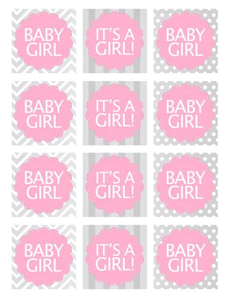 Printable baby shower cards by canva. Baby Girl Shower Free Printables | Baby shower labels ...