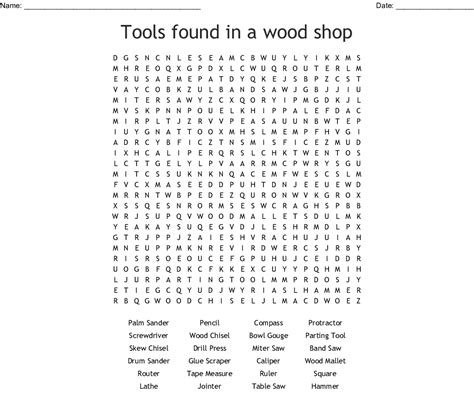 Carpentry Tools Word Search Wordmint