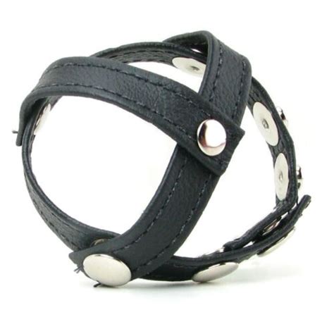 Colt Leather Cock And Ball Strap H Piece Divider Black Male Cock Cage