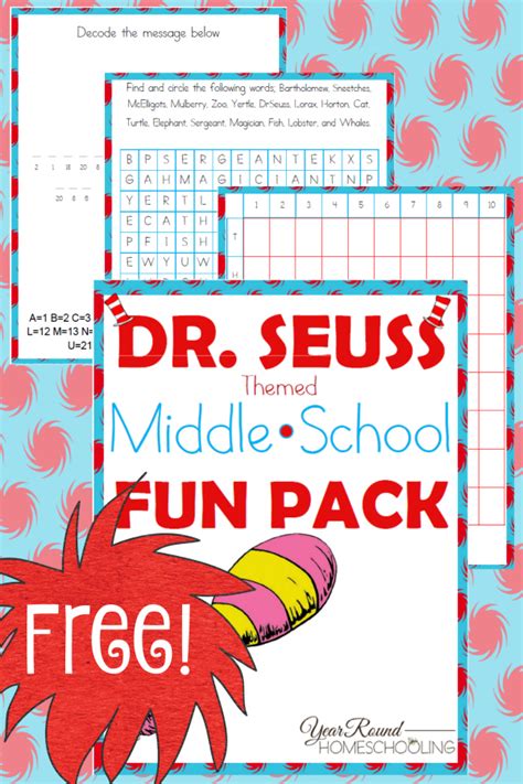Free Middle School Dr Seuss Pack Free Homeschool Deals