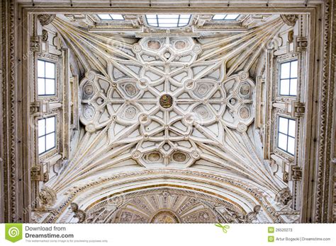 Variations were used in roman architecture, byzantine architecture, islamic architecture, romanesque architecture. Ribbed Vault Ceiling Of The Mezquita Cathedral Stock Image ...