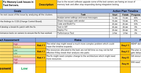 Project Action Plan Template Excel Free Download Free Printable Templates