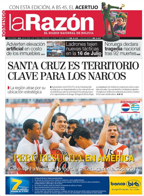 periódico la razón bolivia periódicos de bolivia edición de domingo