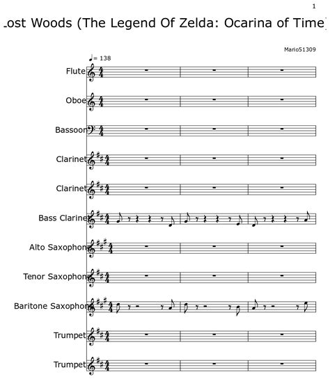 Lost Woods The Legend Of Zelda Ocarina Of Time Sheet Music For