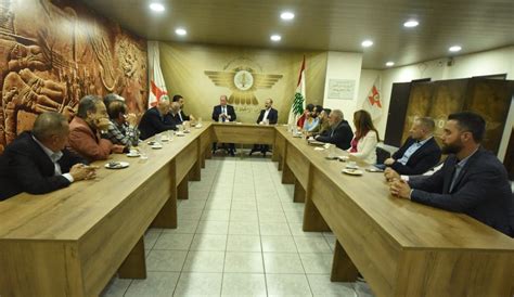 Lebanon President Of Universal Syriac Union Party Ibrahim Mrad Meets