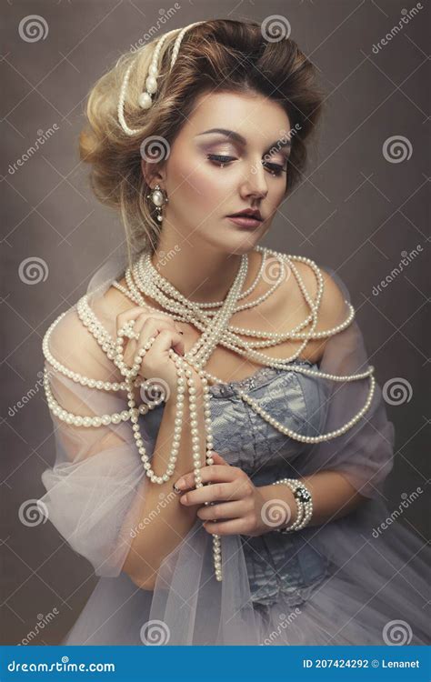 Aristocratic Woman Paintery Looking Photograph Stock Photo Image Of