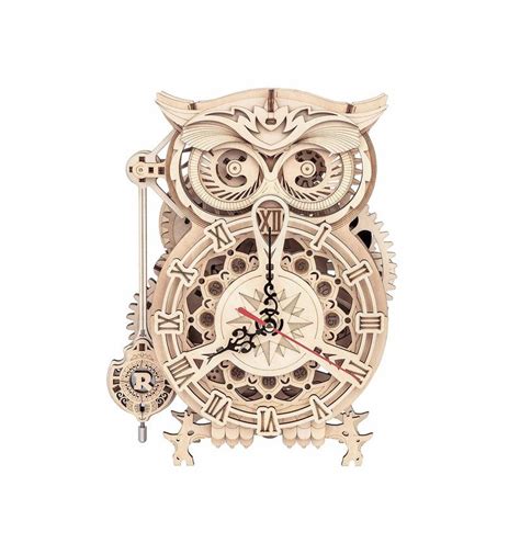 HIBOU HORLOGE MÉCANIQUE PUZZLE EN BOIS 3D