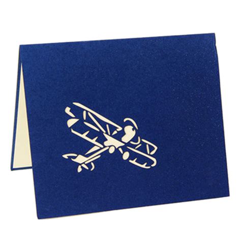 3d Pop Up T Card Blue Aircraft Pop Up Card