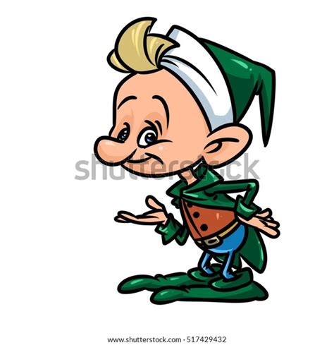 Little Dwarf Elf Cartoon Illustration Isolated Stock Illustration