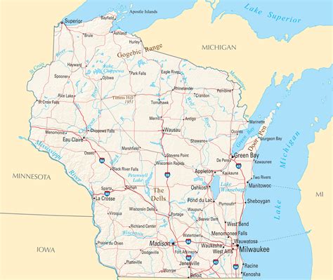 Wisconsin Map Fotolip