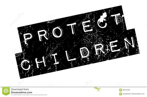 Protect Children Rubber Stamp Stock Vector Illustration Of Cover