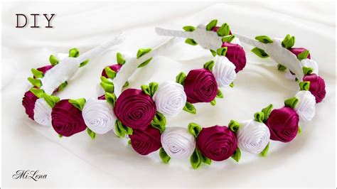 ОБОДОК С РОЗАМИ МК Diy Roses Headband Burlap Flowers Ribbon Flowers
