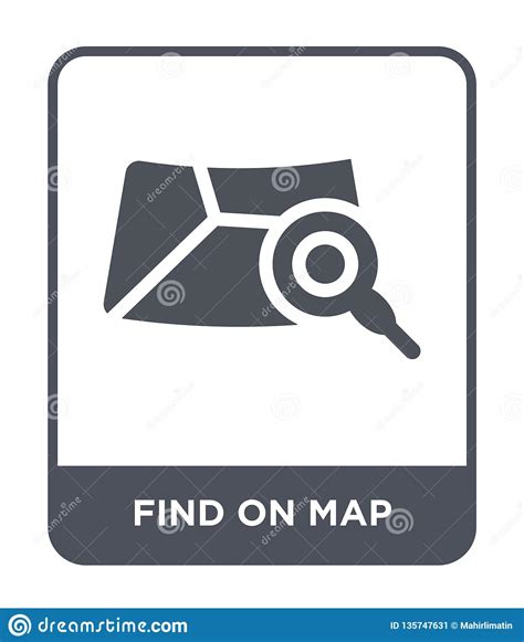 Find On Map Icon In Trendy Design Style. Find On Map Icon Isolated On White Background. Find On 