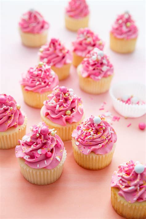 Sprinkle Filled Cupcakes With Marshmallow Buttercream Love And Olive Oil