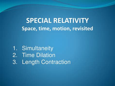 ppt simultaneity time dilation length contraction powerpoint presentation id 2509133