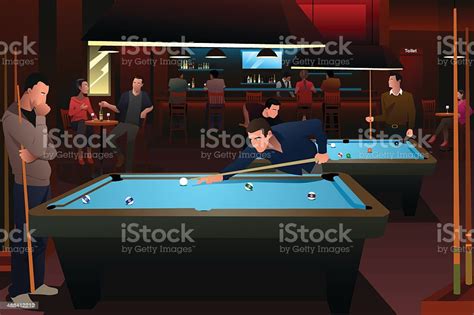 People Playing Billiard Stock Illustration Download Image Now Pool