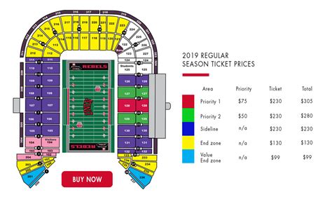 The stadium seats 65,618, which can be expanded to about 75,000 for special events with the addition of temporary seating. UNLVtickets