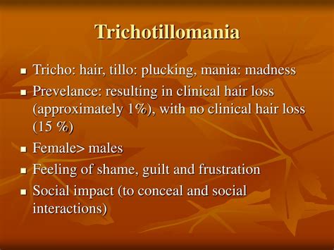 Ppt Trichotillomania 2007 Powerpoint Presentation Free Download