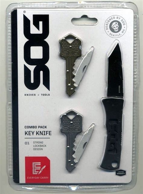 Sog Knives Tools Combo Micron 20 Tanto 5 Knife 4 Key 3 Combo Pack