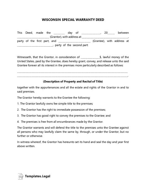 Wisconsin Deed Forms And Templates Free Word Pdf Odt