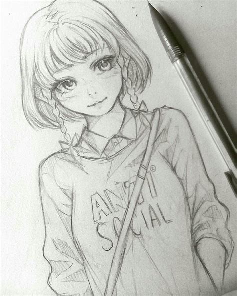 Anime Girl Drawing Pencil Anime