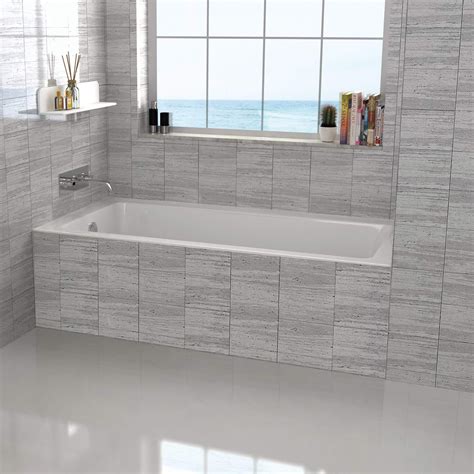 Fine Fixtures Tile In White Soaking Bathtub Built In Tile Flange