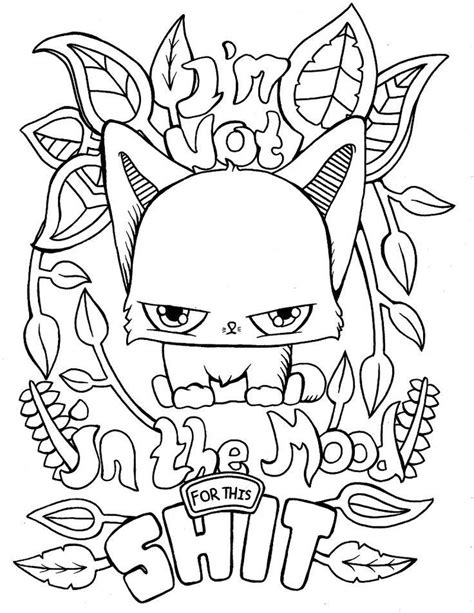 Swear words coloring pages free unavailable listing on etsy words. Funny cat adult colouring pages, from an adult coloring ...