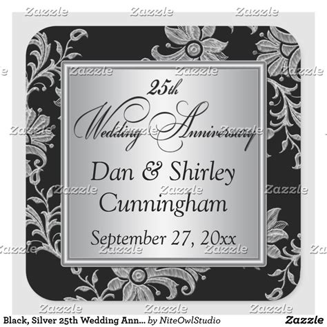 Check out 1000+ results from across the web Black, Silver 25th Wedding Anniversary Sticker 2 | Zazzle ...