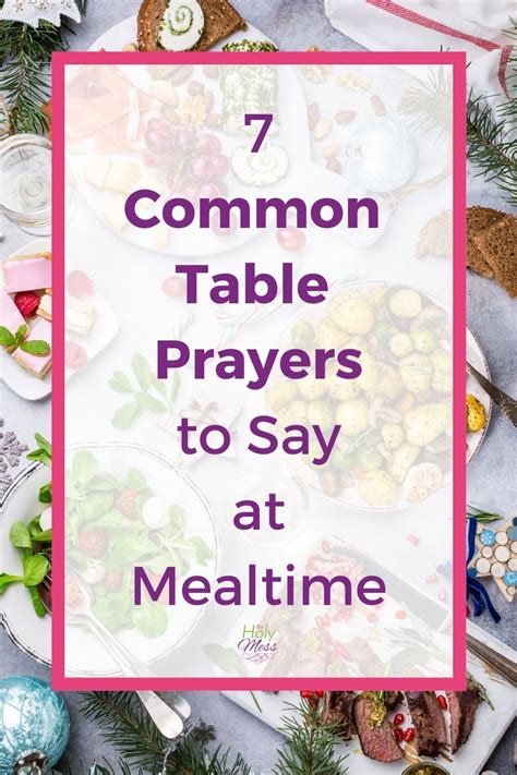 7 Common Table Prayers To Say At Meal Time With Free Pdf Printable