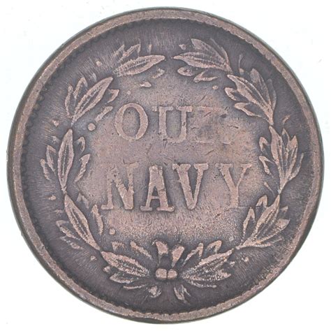 Authentic Original Civil War Token 1863 Our Navy Property Room