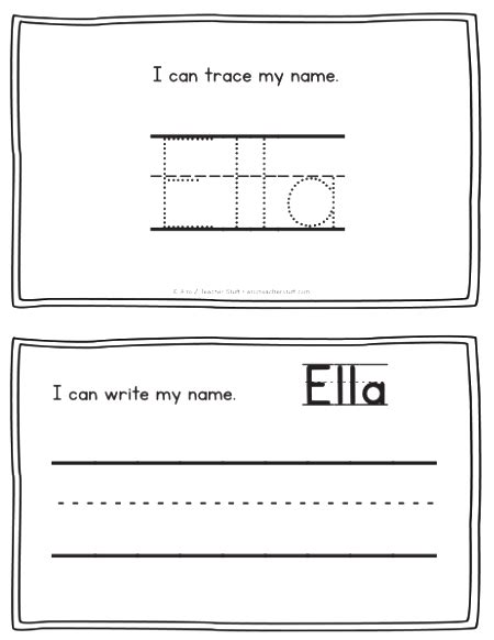 Ella Name Printables For Handwriting Practice A To Z Teacher Stuff