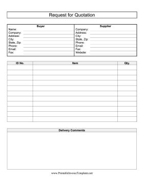 Supply of goods request for quotation. Request for Quotation Template