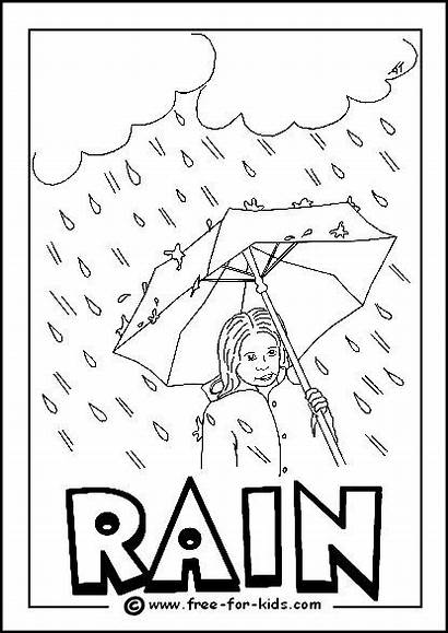 Colouring Weather Pages Printable Rainy Coloring Rain