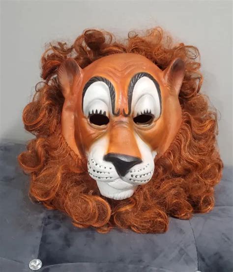 Vintage Lion Head Cowardly Lion Mask Halloween 5000 Picclick