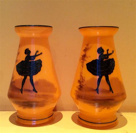 Orange Glass Vases C 1930s Antique Shops Vase Glass Vase