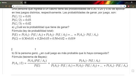 Teorema De Bayes Ejemplo Youtube