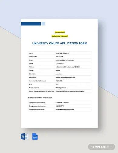 14 College Application Form Templates Pdf Doc Docs Free