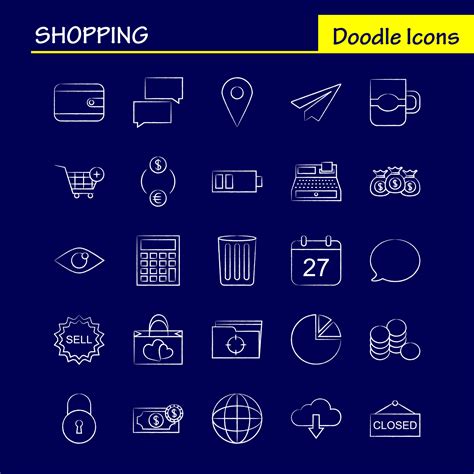 shopping handgezeichnetes symbol für webdruck und mobiles uxui kit wie weltkugel internetkarte