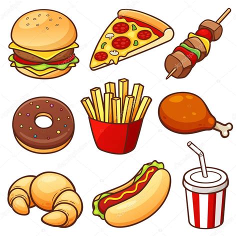 Pictures Cartoon Food Cartoon Food Set — Stock Vector © Sararoom