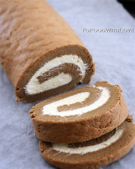 To Food With Love Coffee Swiss Roll With Vanilla Buttercream