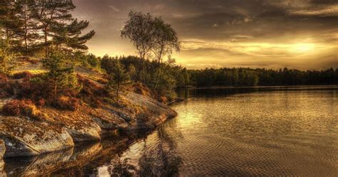 Lake In Sweden On Evening 4k Ultra Hd Wallpaper Hdr